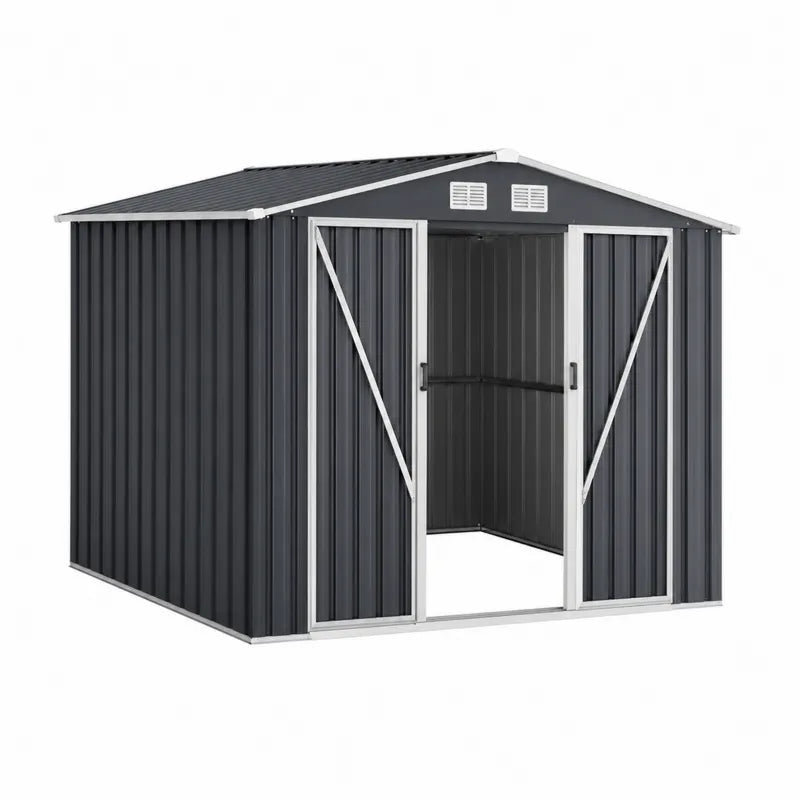 Metalowy domek ogrodowy antracyt 210x130x185 cm