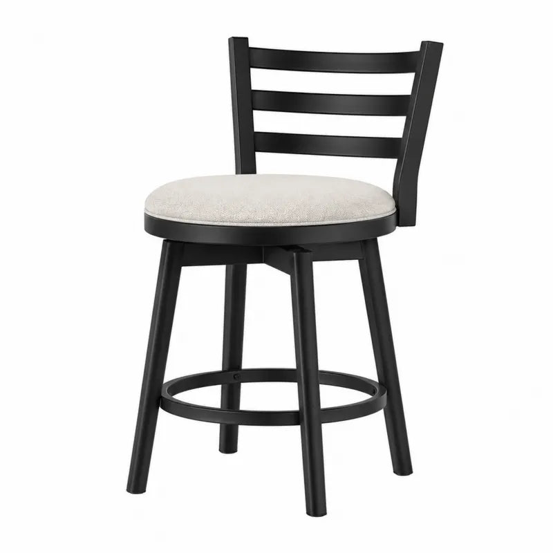 Stalowe krzesło obrotowe z tkaniną poliestrową, czarny/beżowy, wysokość 90 cm