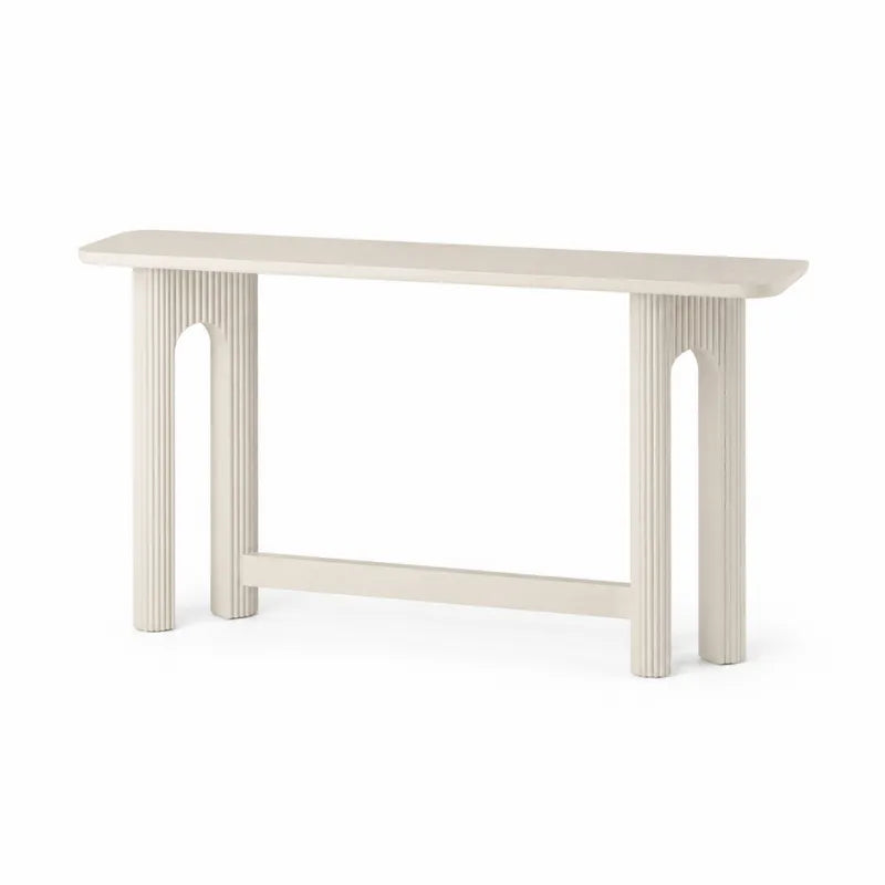 Konsola prostokątna z MDF beżowa 120x30x75 cm