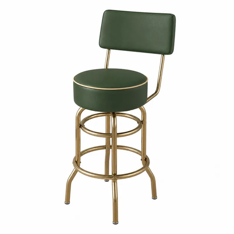 Hoker metalowy z ekoskóry obrotowy zielony 75 cm