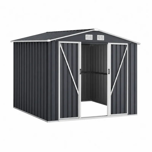 Metalowy domek ogrodowy antracyt 210x130x185 cm