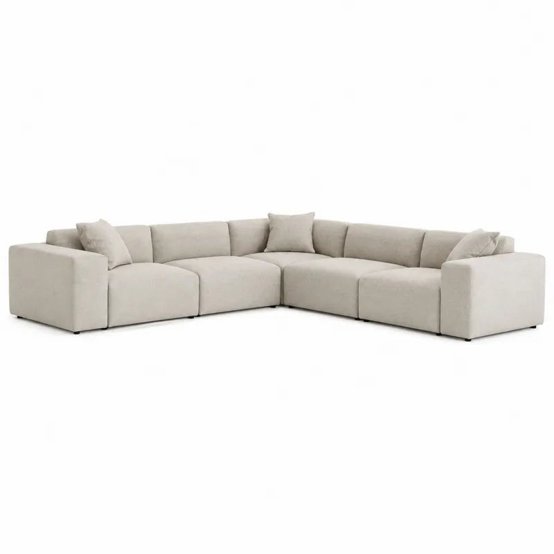 Modułowa sofa narożna 5-częściowa, beżowa