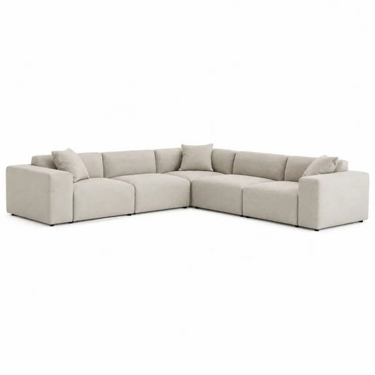 Modułowa sofa narożna 5-częściowa, beżowa