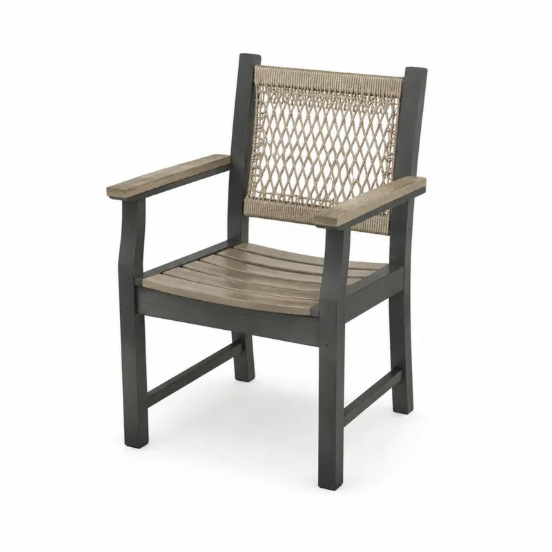 Krzesło ogrodowe z drewna akacjowego i sznurka poliestrowego