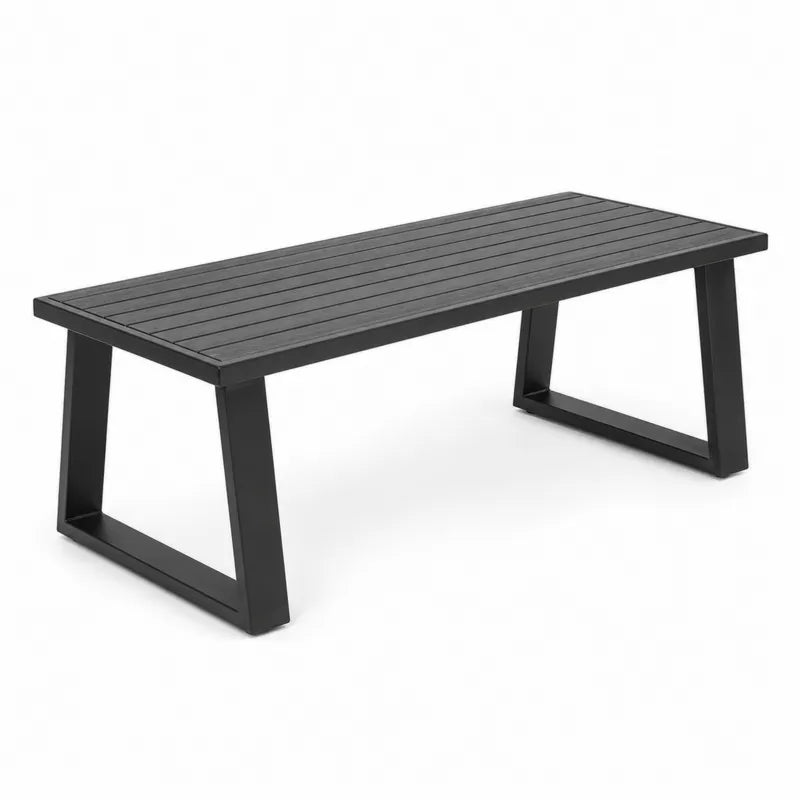 Stół ogrodowy aluminiowy czarny 180x90x75 cm