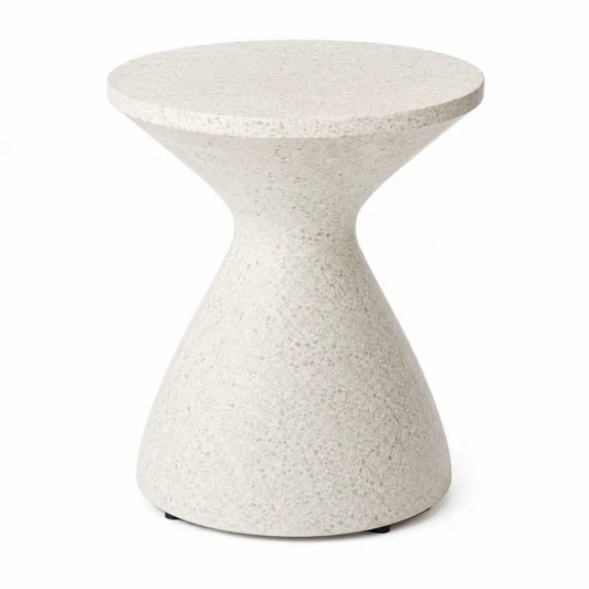 Stolik ogrodowy z konglomeratu okrągły beżowy 40cm