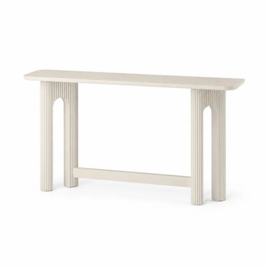 Konsola prostokątna z MDF beżowa 120x30x75 cm