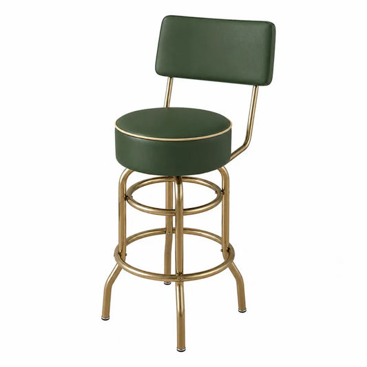 Hoker metalowy z ekoskóry obrotowy zielony 75 cm